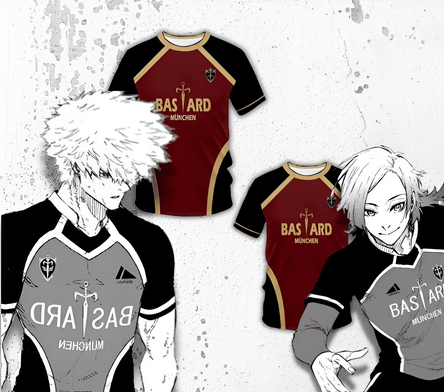Maillot Bluelock du Bastard Munchen de Kunigami Rensuke et Kaiser Michael