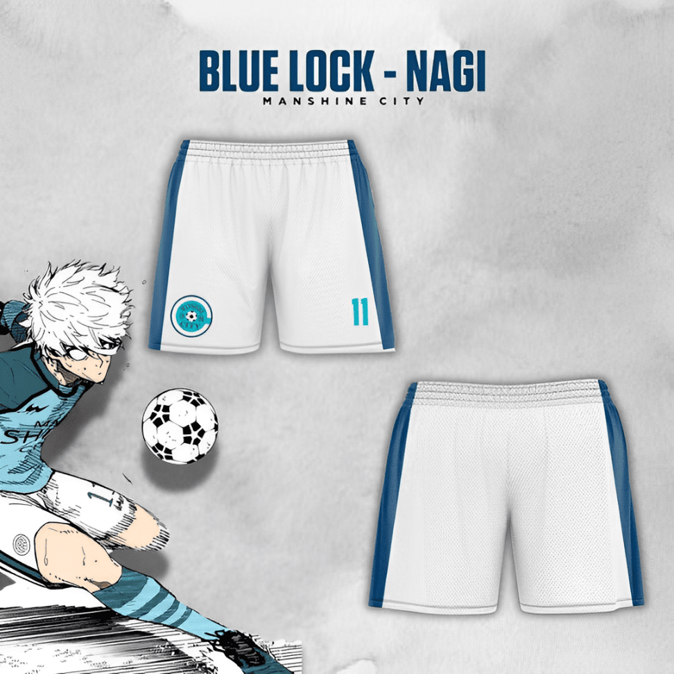 Short BlueLock de Manshine City avec Nagi Seishiro à côté
